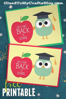 Welcome Back To School - Owl Card Printable