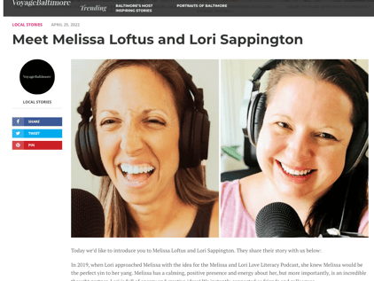 Voyage Magazine Baltimore featured Melissa Loftus and Lori Sappington.
